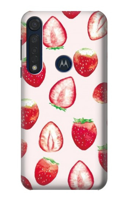 W3481 Strawberry Funda Carcasa Case y Caso Del Tirón Funda para Motorola Moto G8 Plus