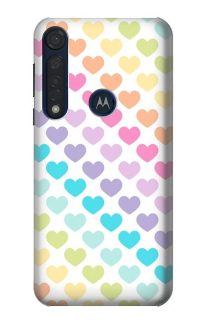 W3499 Colorful Heart Pattern Funda Carcasa Case y Caso Del Tirón Funda para Motorola Moto G8 Plus