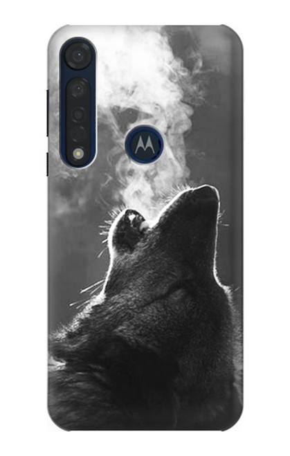 W3505 Wolf Howling Funda Carcasa Case y Caso Del Tirón Funda para Motorola Moto G8 Plus