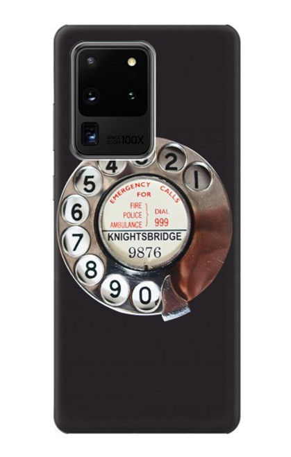 W0059 Retro Rotary Phone Dial On Funda Carcasa Case y Caso Del Tirón Funda para Samsung Galaxy S20 Ultra