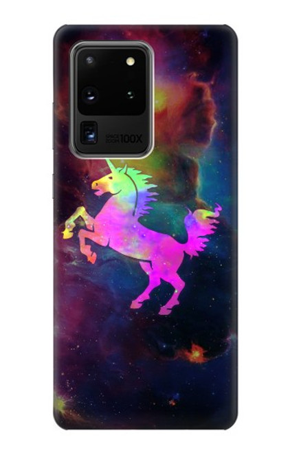 W2486 Rainbow Unicorn Nebula Space Funda Carcasa Case y Caso Del Tirón Funda para Samsung Galaxy S20 Ultra