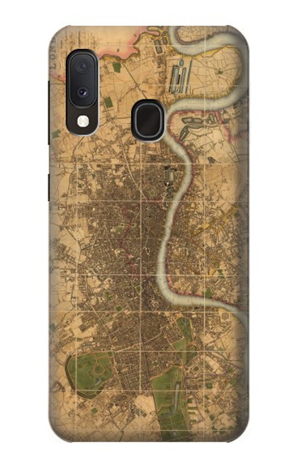 W3230 Vintage Map of London Funda Carcasa Case y Caso Del Tirón Funda para Samsung Galaxy A20e
