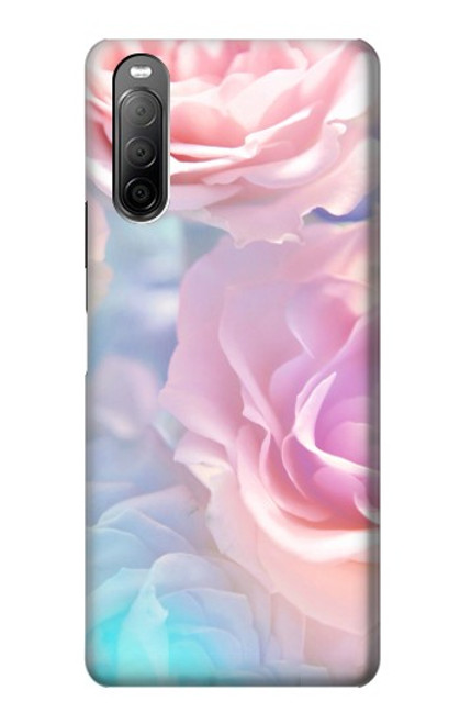 W3050 Vintage Pastel Flowers Funda Carcasa Case y Caso Del Tirón Funda para Sony Xperia 10 II