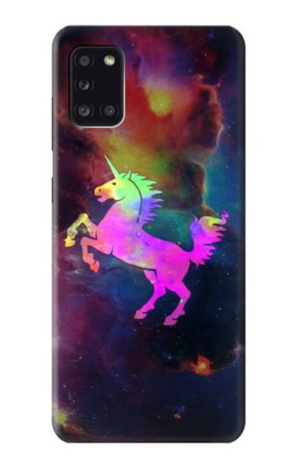 W2486 Rainbow Unicorn Nebula Space Funda Carcasa Case y Caso Del Tirón Funda para Samsung Galaxy A31