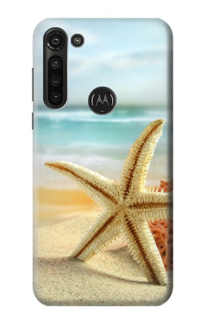 W1117 Starfish on the Beach Funda Carcasa Case y Caso Del Tirón Funda para Motorola Moto G8 Power