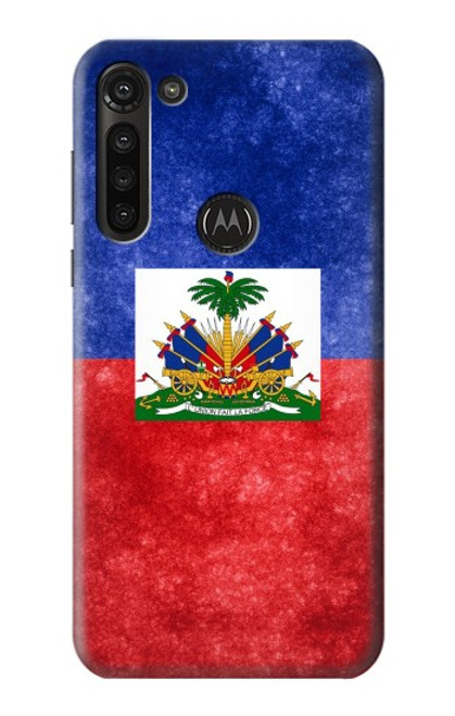 W3022 Haiti Flag Funda Carcasa Case y Caso Del Tirón Funda para Motorola Moto G8 Power