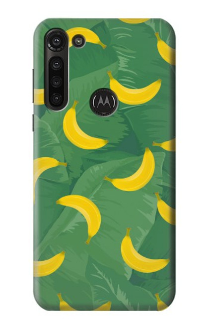 W3286 Banana Fruit Pattern Funda Carcasa Case y Caso Del Tirón Funda para Motorola Moto G8 Power