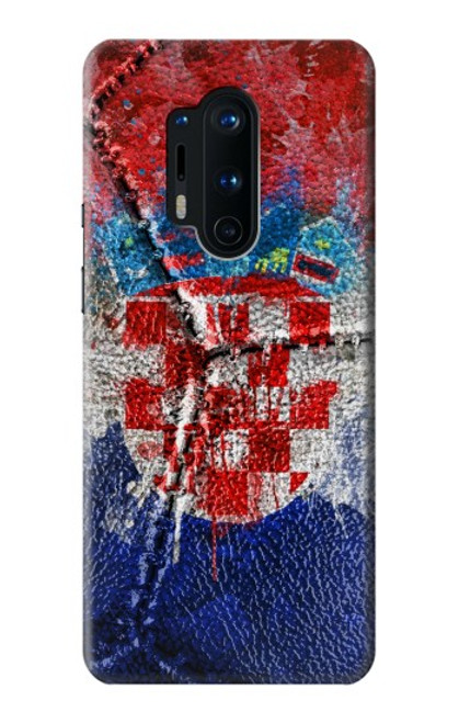 W3313 Croatia Flag Vintage Football Graphic Funda Carcasa Case y Caso Del Tirón Funda para OnePlus 8 Pro