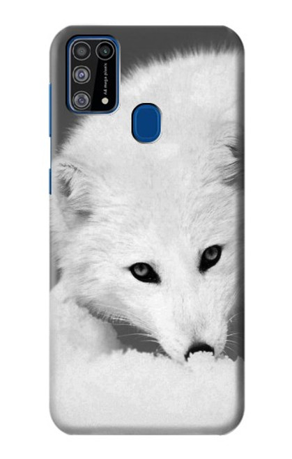 W2569 White Arctic Fox Funda Carcasa Case y Caso Del Tirón Funda para Samsung Galaxy M31