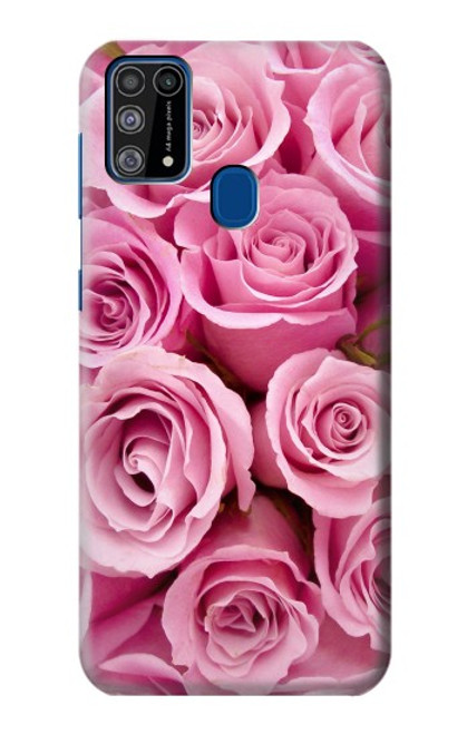 W2943 Pink Rose Funda Carcasa Case y Caso Del Tirón Funda para Samsung Galaxy M31