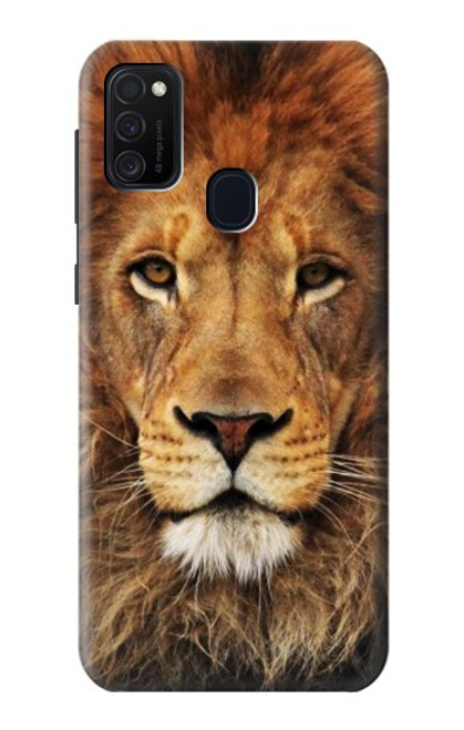 W2870 Lion King of Beasts Funda Carcasa Case y Caso Del Tirón Funda para Samsung Galaxy M21