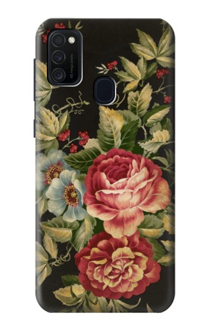 W3013 Vintage Antique Roses Funda Carcasa Case y Caso Del Tirón Funda para Samsung Galaxy M21