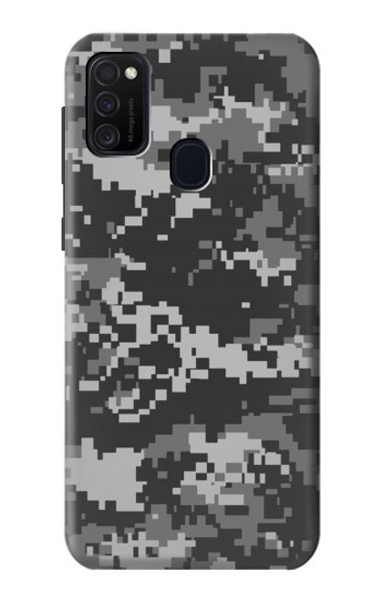 W3293 Urban Black Camo Camouflage Funda Carcasa Case y Caso Del Tirón Funda para Samsung Galaxy M21