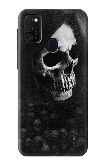 W3333 Death Skull Grim Reaper Funda Carcasa Case y Caso Del Tirón Funda para Samsung Galaxy M21