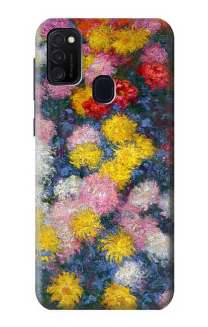 W3342 Claude Monet Chrysanthemums Funda Carcasa Case y Caso Del Tirón Funda para Samsung Galaxy M21