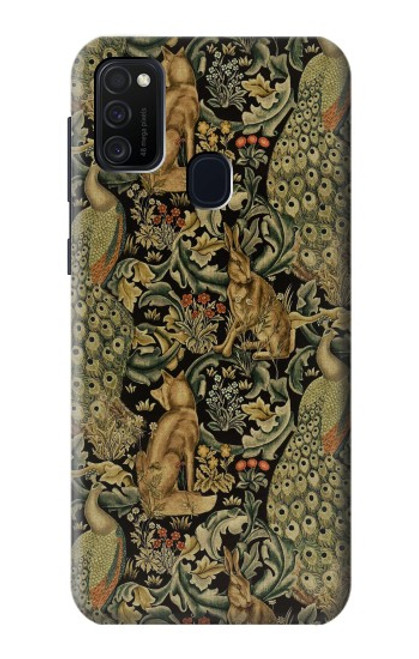 W3661 William Morris Forest Velvet Funda Carcasa Case y Caso Del Tirón Funda para Samsung Galaxy M21