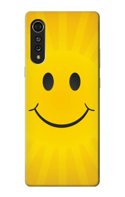 W1146 Yellow Sun Smile Funda Carcasa Case y Caso Del Tirón Funda para LG Velvet