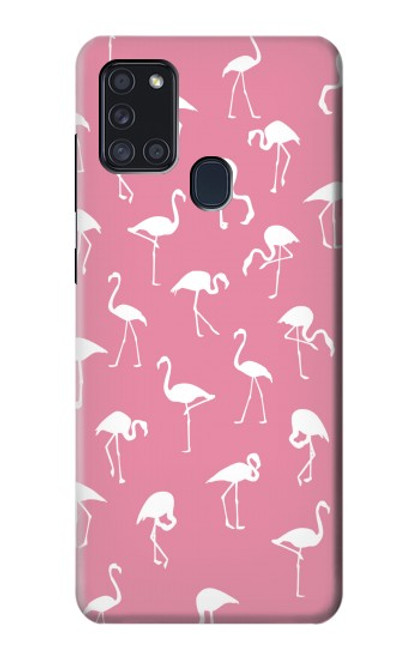 W2858 Pink Flamingo Pattern Funda Carcasa Case y Caso Del Tirón Funda para Samsung Galaxy A21s