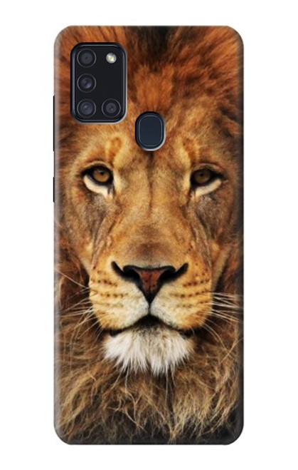 W2870 Lion King of Beasts Funda Carcasa Case y Caso Del Tirón Funda para Samsung Galaxy A21s