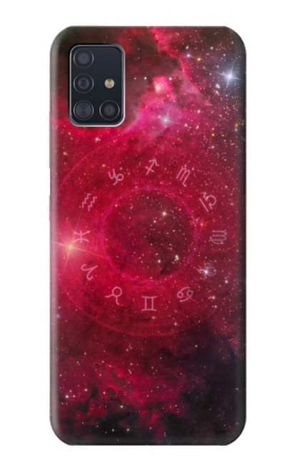 W3368 Zodiac Red Galaxy Funda Carcasa Case y Caso Del Tirón Funda para Samsung Galaxy A51 5G [solo para A51 5G. NO para A51]