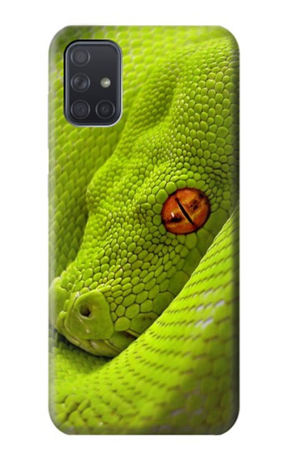 W0785 Green Snake Funda Carcasa Case y Caso Del Tirón Funda para Samsung Galaxy A71 5G [solo para A71 5G. NO para A71]