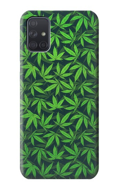 W2666 Marijuana Pattern Funda Carcasa Case y Caso Del Tirón Funda para Samsung Galaxy A71 5G [solo para A71 5G. NO para A71]
