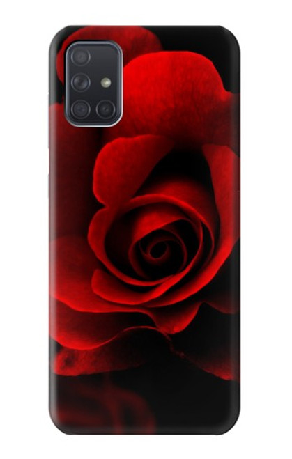 W2898 Red Rose Funda Carcasa Case y Caso Del Tirón Funda para Samsung Galaxy A71 5G [solo para A71 5G. NO para A71]
