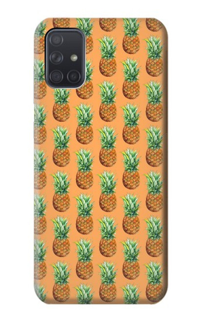 W3258 Pineapple Pattern Funda Carcasa Case y Caso Del Tirón Funda para Samsung Galaxy A71 5G [solo para A71 5G. NO para A71]