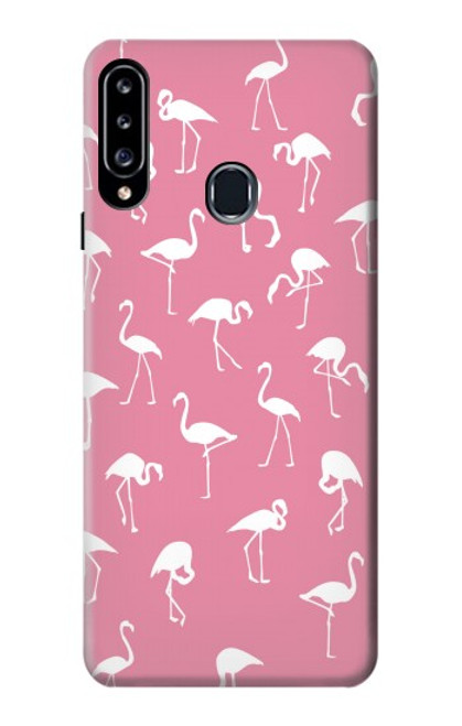 W2858 Pink Flamingo Pattern Funda Carcasa Case y Caso Del Tirón Funda para Samsung Galaxy A20s