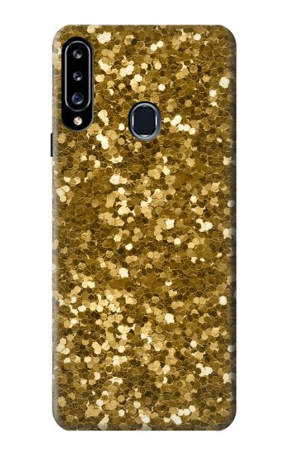 W3388 Gold Glitter Graphic Print Funda Carcasa Case y Caso Del Tirón Funda para Samsung Galaxy A20s