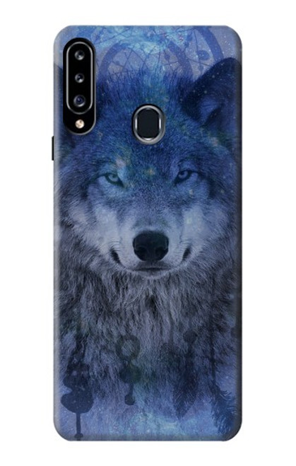 W3410 Wolf Dream Catcher Funda Carcasa Case y Caso Del Tirón Funda para Samsung Galaxy A20s