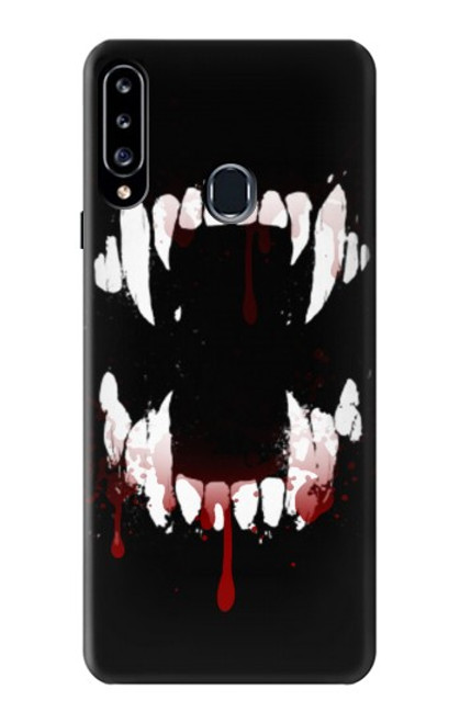 W3527 Vampire Teeth Bloodstain Funda Carcasa Case y Caso Del Tirón Funda para Samsung Galaxy A20s