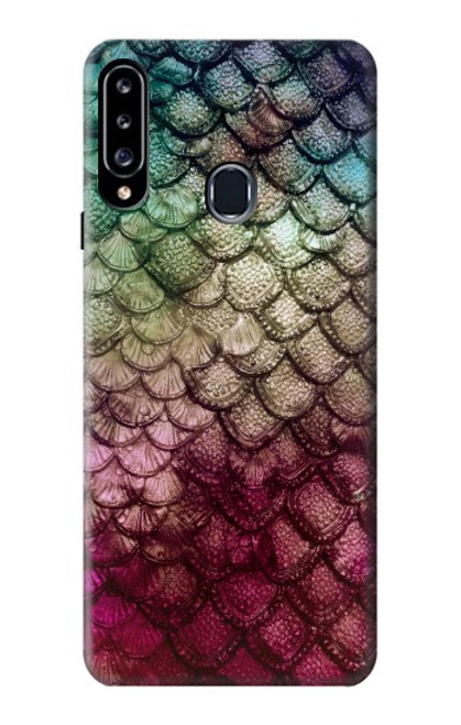 W3539 Mermaid Fish Scale Funda Carcasa Case y Caso Del Tirón Funda para Samsung Galaxy A20s