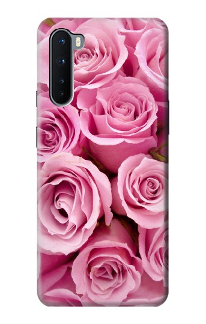 W2943 Pink Rose Funda Carcasa Case y Caso Del Tirón Funda para OnePlus Nord