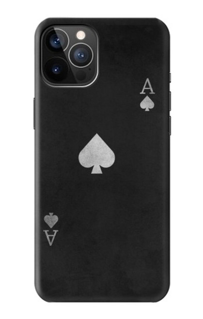 W3152 Black Ace of Spade Funda Carcasa Case y Caso Del Tirón Funda para iPhone 12, iPhone 12 Pro