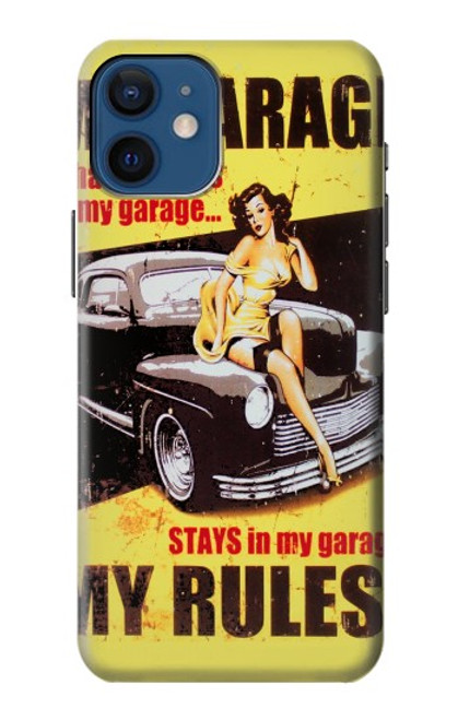 W3198 My Garage Pinup Girl Funda Carcasa Case y Caso Del Tirón Funda para iPhone 12 mini