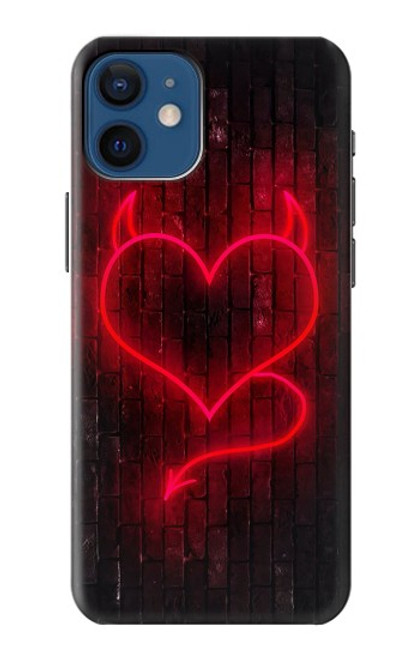 W3682 Devil Heart Funda Carcasa Case y Caso Del Tirón Funda para iPhone 12 mini