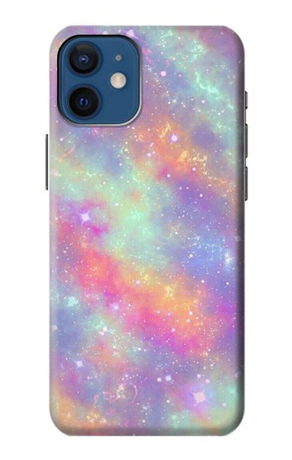 W3706 Pastel Rainbow Galaxy Pink Sky Funda Carcasa Case y Caso Del Tirón Funda para iPhone 12 mini