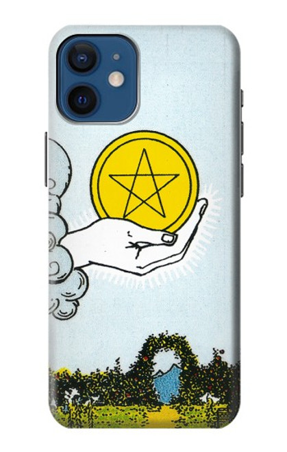 W3722 Tarot Card Ace of Pentacles Coins Funda Carcasa Case y Caso Del Tirón Funda para iPhone 12 mini