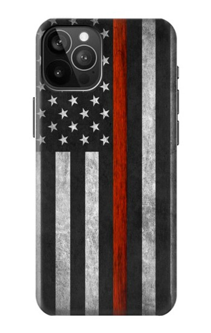 W3472 Firefighter Thin Red Line Flag Funda Carcasa Case y Caso Del Tirón Funda para iPhone 12 Pro Max