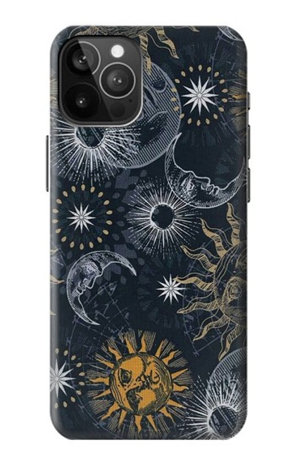 W3702 Moon and Sun Funda Carcasa Case y Caso Del Tirón Funda para iPhone 12 Pro Max