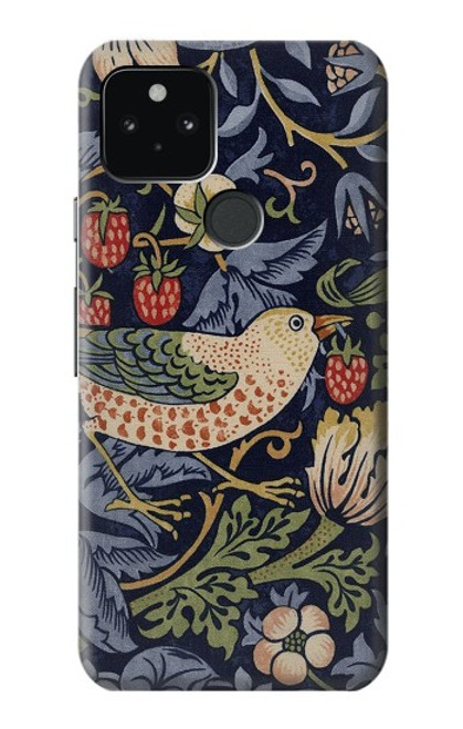 W3791 William Morris Strawberry Thief Fabric Funda Carcasa Case y Caso Del Tirón Funda para Google Pixel 5