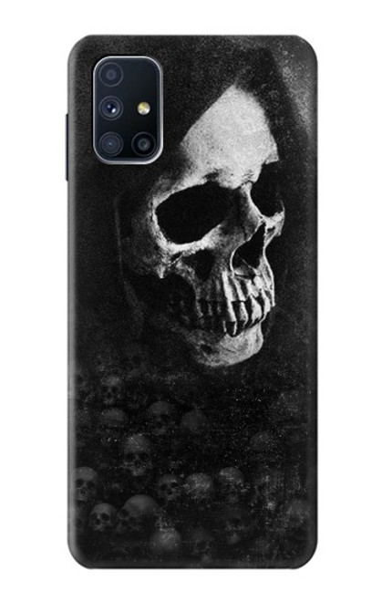 W3333 Death Skull Grim Reaper Funda Carcasa Case y Caso Del Tirón Funda para Samsung Galaxy M51