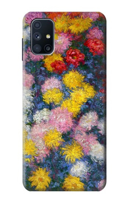 W3342 Claude Monet Chrysanthemums Funda Carcasa Case y Caso Del Tirón Funda para Samsung Galaxy M51