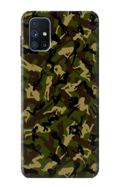 W3356 Sexy Girls Camo Camouflage Funda Carcasa Case y Caso Del Tirón Funda para Samsung Galaxy M51