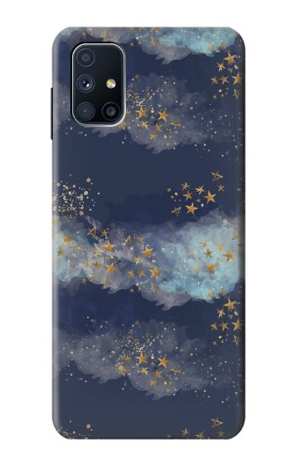 W3364 Gold Star Sky Funda Carcasa Case y Caso Del Tirón Funda para Samsung Galaxy M51