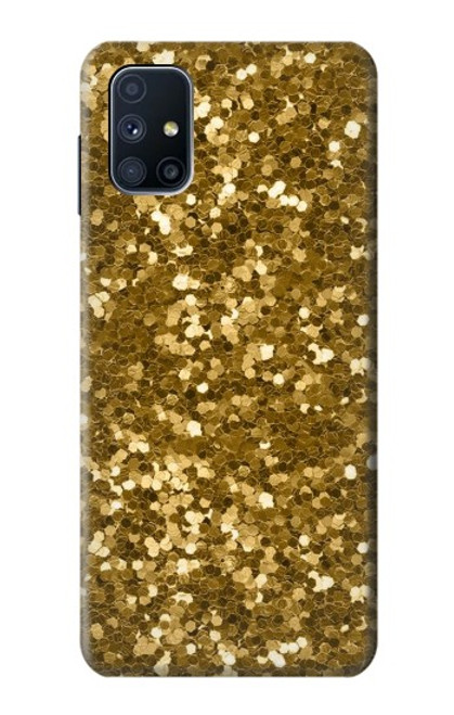 W3388 Gold Glitter Graphic Print Funda Carcasa Case y Caso Del Tirón Funda para Samsung Galaxy M51