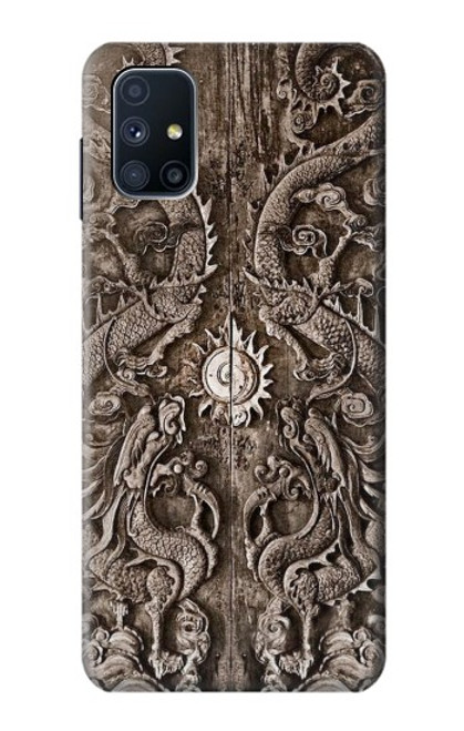 W3395 Dragon Door Funda Carcasa Case y Caso Del Tirón Funda para Samsung Galaxy M51