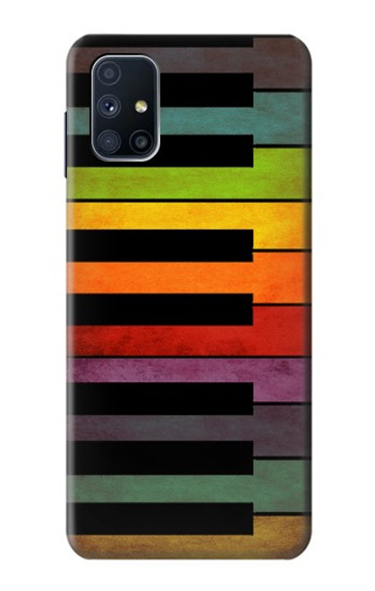 W3451 Colorful Piano Funda Carcasa Case y Caso Del Tirón Funda para Samsung Galaxy M51