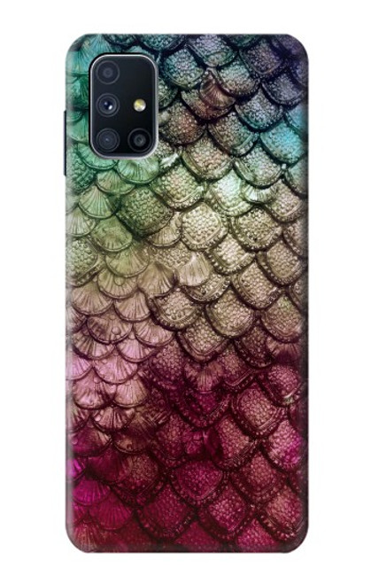 W3539 Mermaid Fish Scale Funda Carcasa Case y Caso Del Tirón Funda para Samsung Galaxy M51